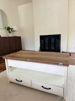 Farmhouse Wood and White Coffee table