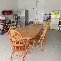 Wooden Table With 6 Chairs 