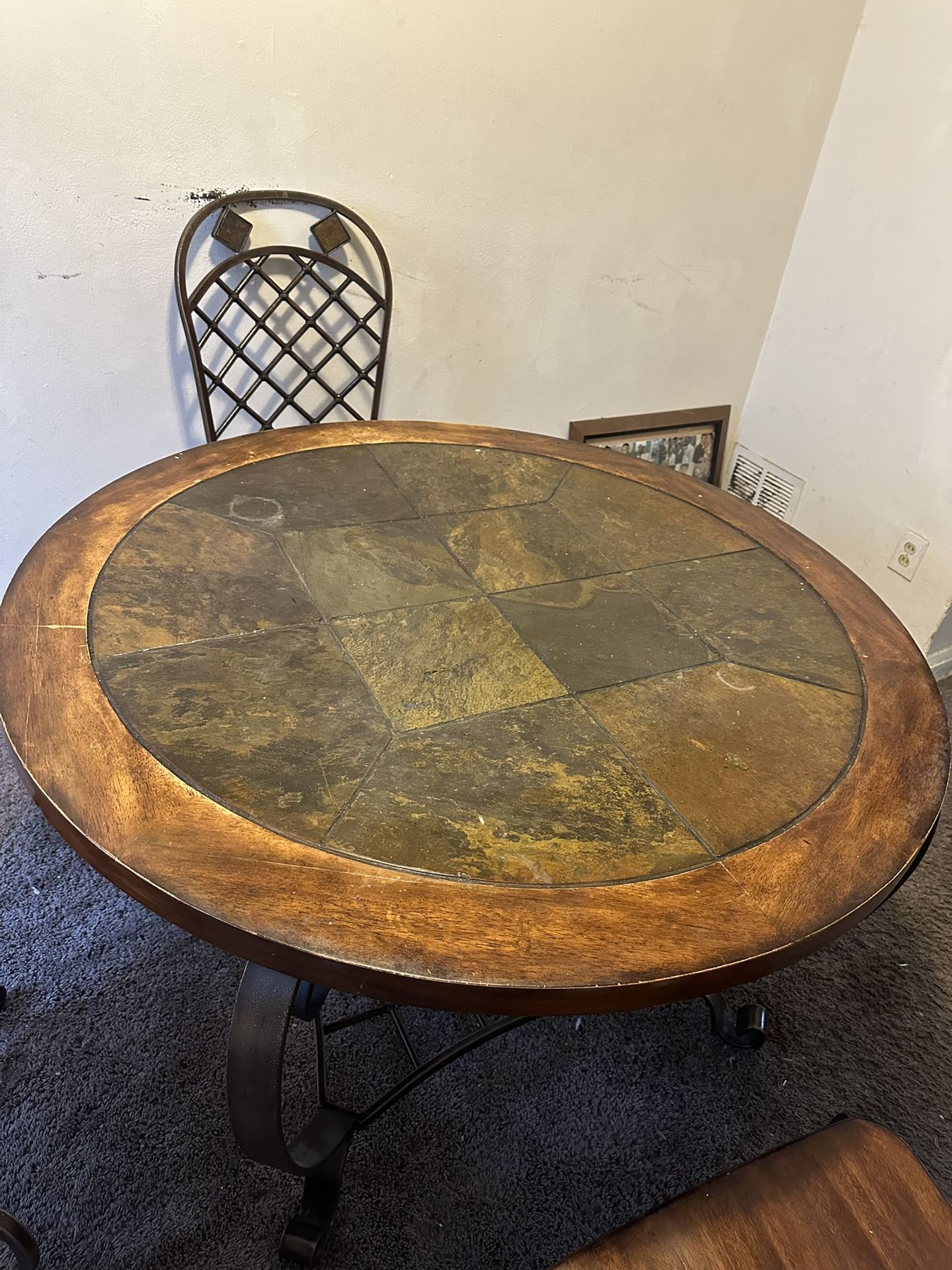 Kitchen Dining Set With Stone Center