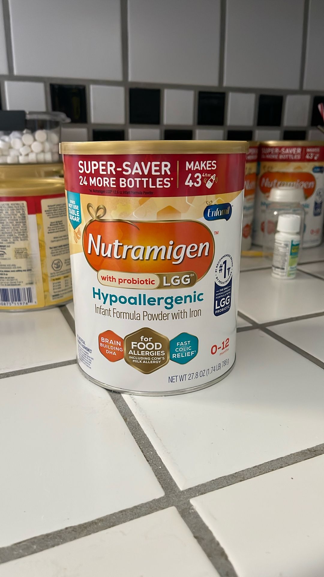 27.8 Oz Unopened Nutramigen Powder Formula with probiotic LGG x4 Cans 