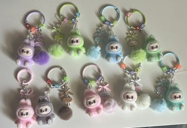 Mini labubu keychains