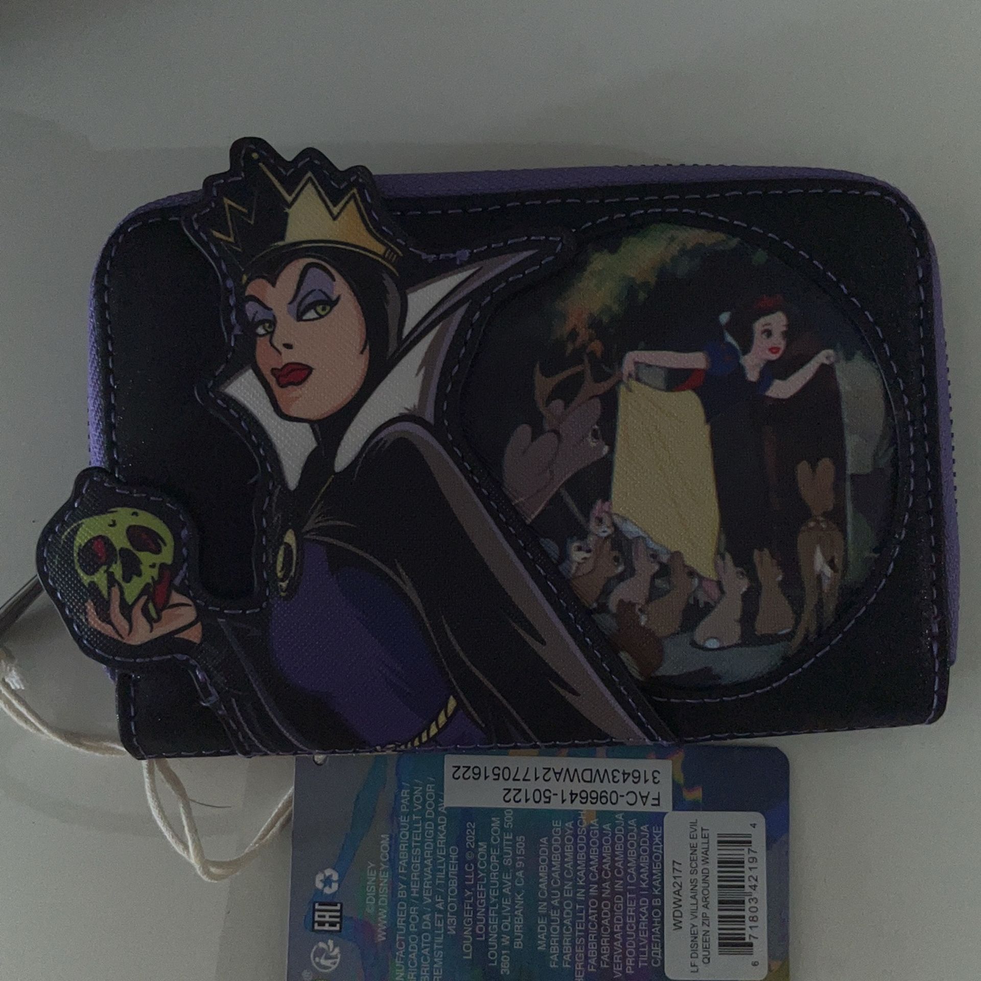 Loungefly Villains Wicked Backpack Matching Wallet Loungefly Disney Villains Evil Queen With Apple Zip Around  main image 3