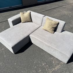 Floyd Two-Piece Form Sectional – Light Gray Modular Couch