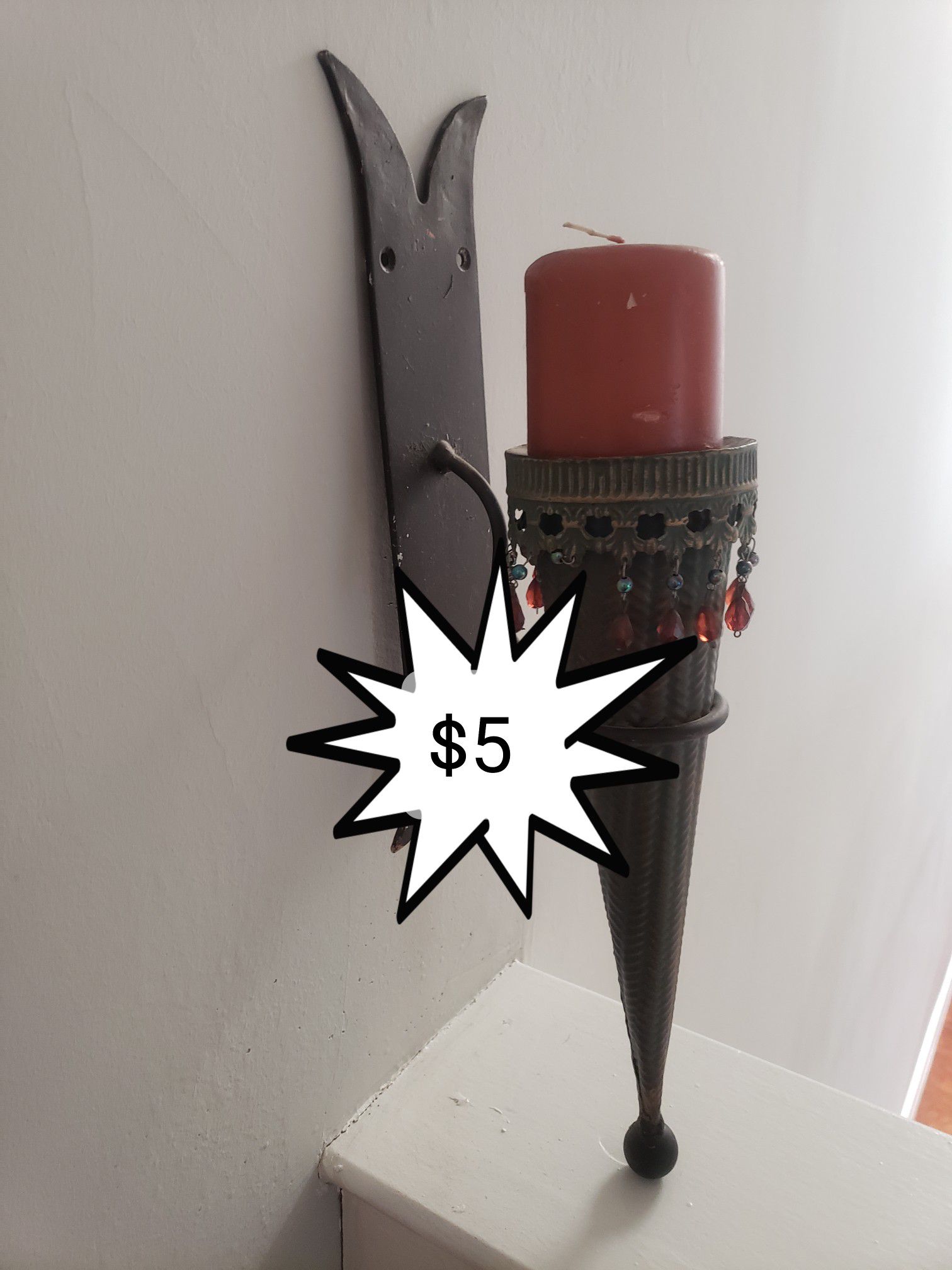 Wall candle sconce $5