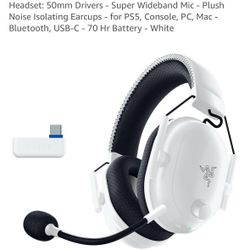 Razer BlackShark V2 Pro Wireless PlayStation Gaming Headset: 50mm Drivers - Super Wideband Mic - Plush Noise Isolating Earcups - for PS5, Console, PC,