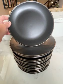 black with gold  small plates