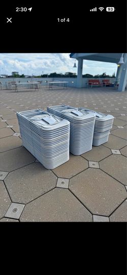 Used white folding chairs s,a,l,e