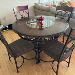 Ashley Furniture Wood And Glass Dining Set (4)