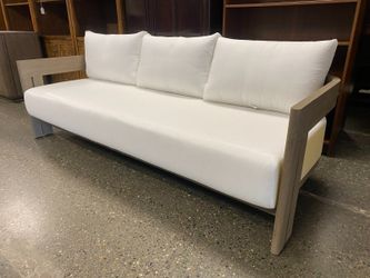 NEW! RESTORATION HARDWARE Matira Weathered Teak Outdoor Sofa