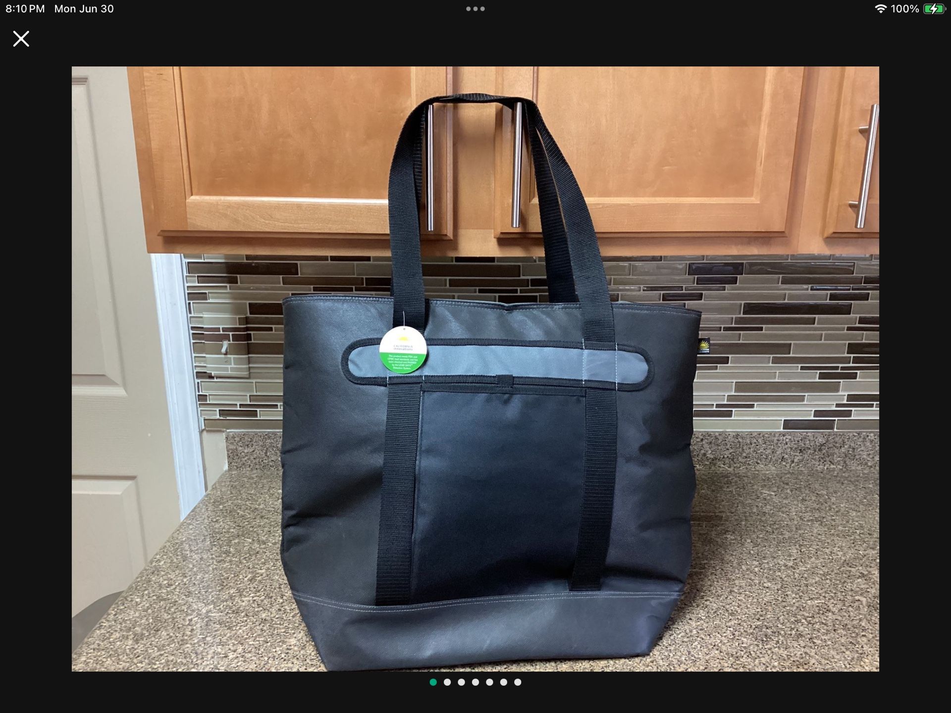 Insulated Cooler Bag-California Innovations. (G)
