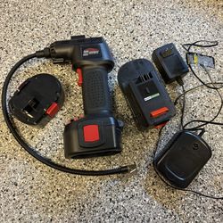 Air Hawk Max Cordless Tire Inflator Air Compressor Pump w/ 2 Batteries Charger