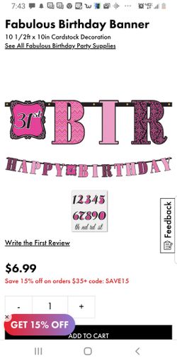 Fabulous birthday banner used