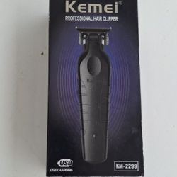 KEMEI 2299 🎈Firm Price🎈 Professional Hair/Beard Trimmer for Men Zero Gapped Hair Clippers for Barber with T Blade, Cordless Rechargeable