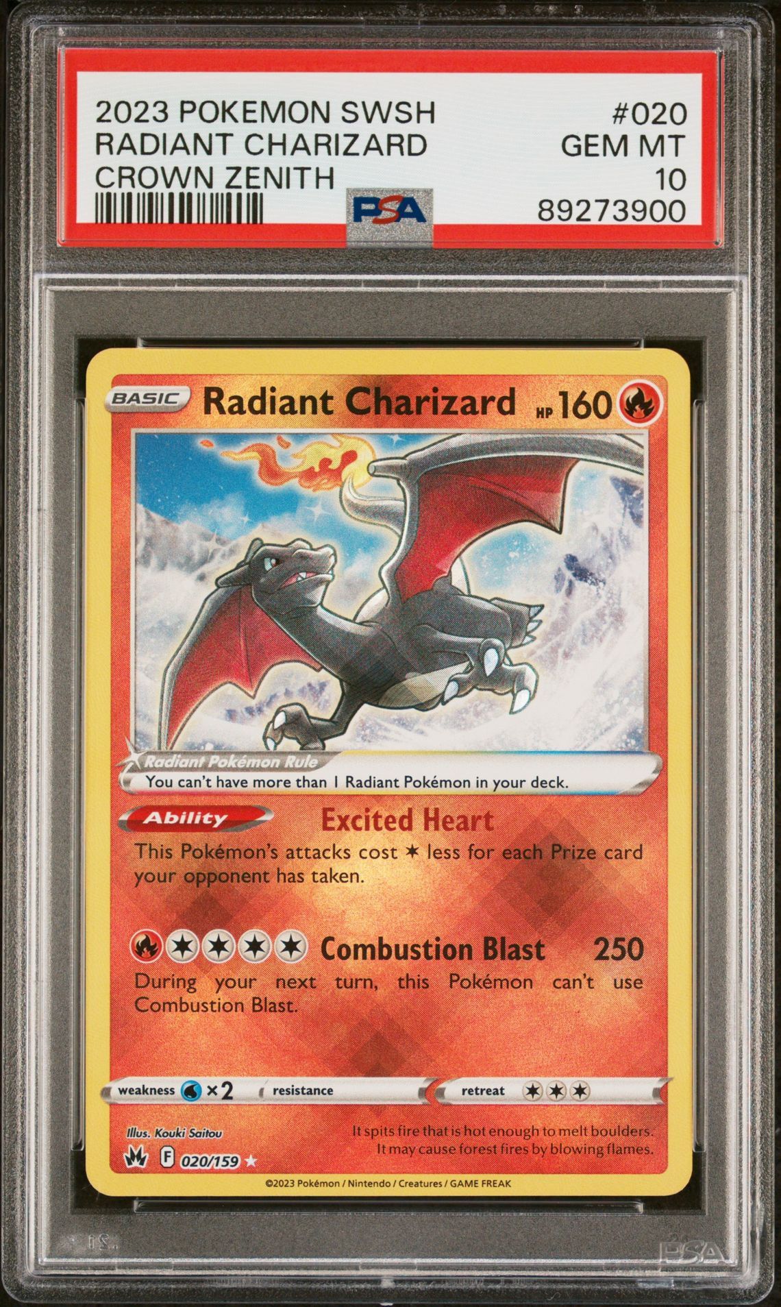 Radiant Charizard PSA 10 Gem mint