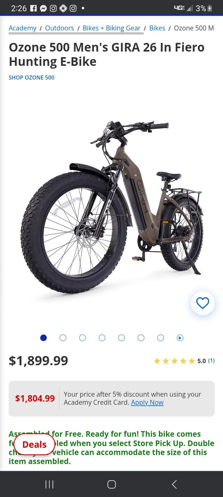 Ozone 500 MENS GIRA 26 Inch Fiaro Hunting Bike