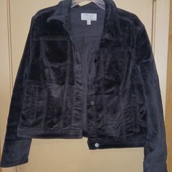 New Ladies BLACK CORDUROY JACKET LARGE $25