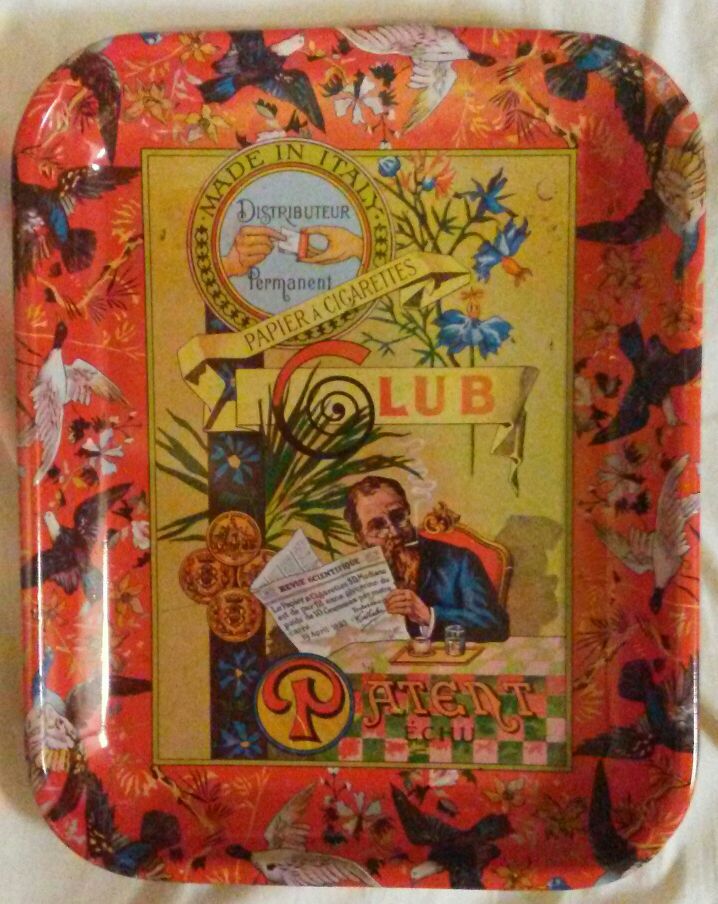 Club Modiano Cigarette Tobacco Rolling Tray Papers Vintage Metal Advertisement