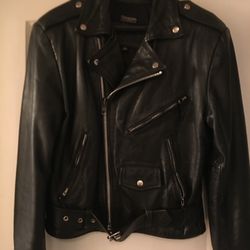 Thinsulate (Thermal Insulation) Black Leather Motorcycle Jacket - Women’s XS