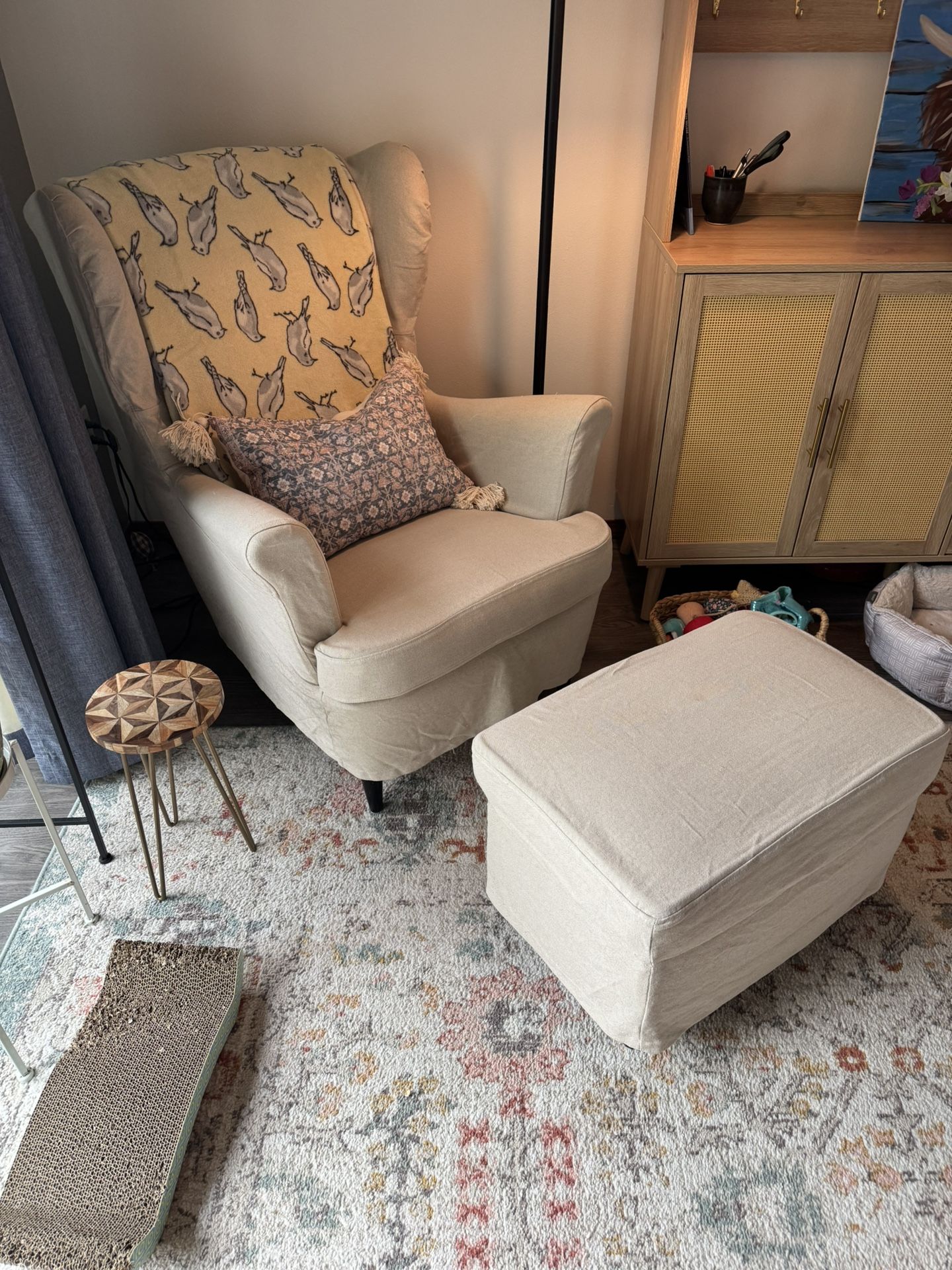 Ikea Strandmon Chair And Ottoman