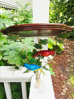 Toleware Metal Wood Bird Leaves Design Wall Shelf (READ)