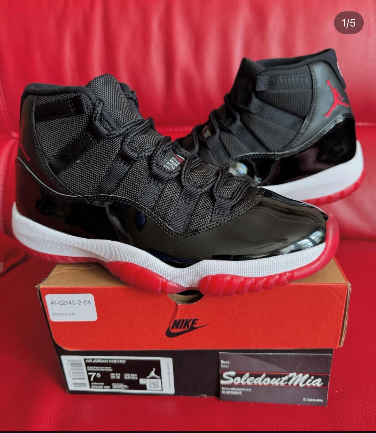 RETRO Nike Air Jordan 11 BRED SZ7.5 2019 Playoffs Ma Maniere SP Reimagined Lost And Found Jordan 1 All Star