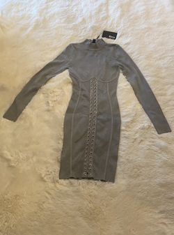 Gray Long Sleeve Dress