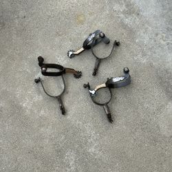 Pair Of Copper And Silver Inlay Gal Leg Spurs $55 Each Pir