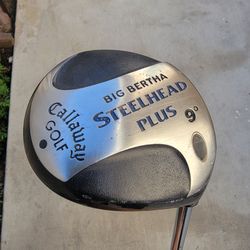 Callaway Big Bertha Steelhead Plus 9* Driver Steel Uniflex Flex Right Handed
