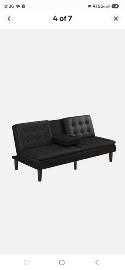 Faux Leather Futon