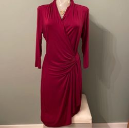 Karen Kane burgundy Faux Wrap Dress size small
