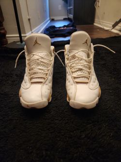Jordan 13s White And Gold