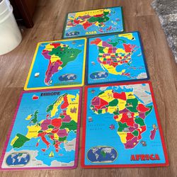 Kids World Map Puzzles By Continent 