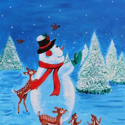 Painting of snowman