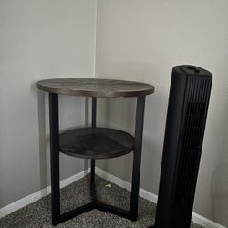2-tier Round Wood/Metal End table 