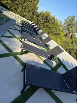 CB2 Black Lawn Chairs