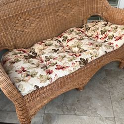 Wicker Loveseat With Cushion.Size- 51”/28”