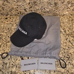 Balenciaga Adjustable Strap Black Hat Size L