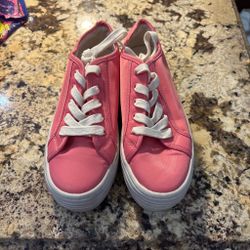 Pink Canvas Platform Low-Top Sneakers (Steve Madden)