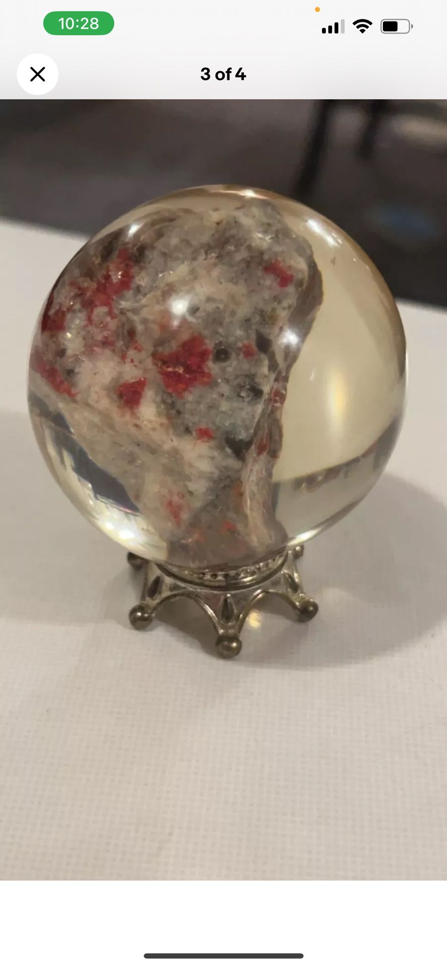 Plum Blossom-Cinnabar Balls Gem Quartz Crystal FENG Shui Sphere 159G!