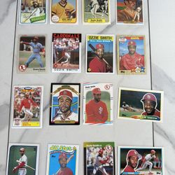Ozzie Smith HOF MLB Baseball Card Lot St Louis Cardinals San Diego Padres 1980’s 90’s Hall Fame