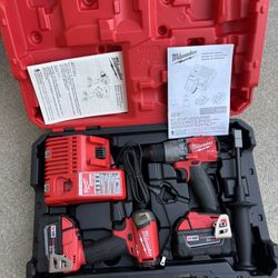 M18 FUEL 18V Lithium-lon Brushless Cordless Surge Impact and Hammer Drill Combo Kit