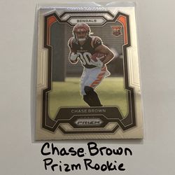 Chase Brown Cincinnati Bengals RB Prizm Rookie Card. 