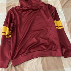 Football Team Hoodie, Burgundy and Gold, Jersey Style Sweatshirt with Name and Number , youth medium ( please follow my page all brand new )