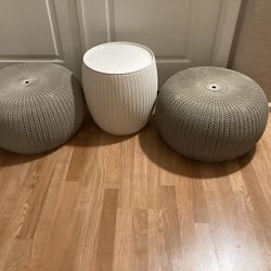 Keter Stool And Ottoman Resin Set