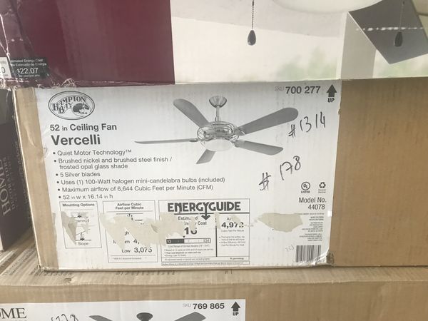 Vercelli 52in Ceiling Fan Hampton Bay For Sale In Farmers Branch