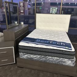 Modern Gray And White Bedroom Set 
