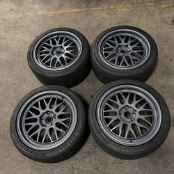 *USED* Titan7 T-M20 - 18x9.5 / Offset +51 / 5x114.3 (Satin Titanium)