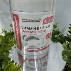 Damascus Rose Vitamin E Hydration Cream - Gentle Moisturizer for Face and Body and Hand (19FL.OZ)