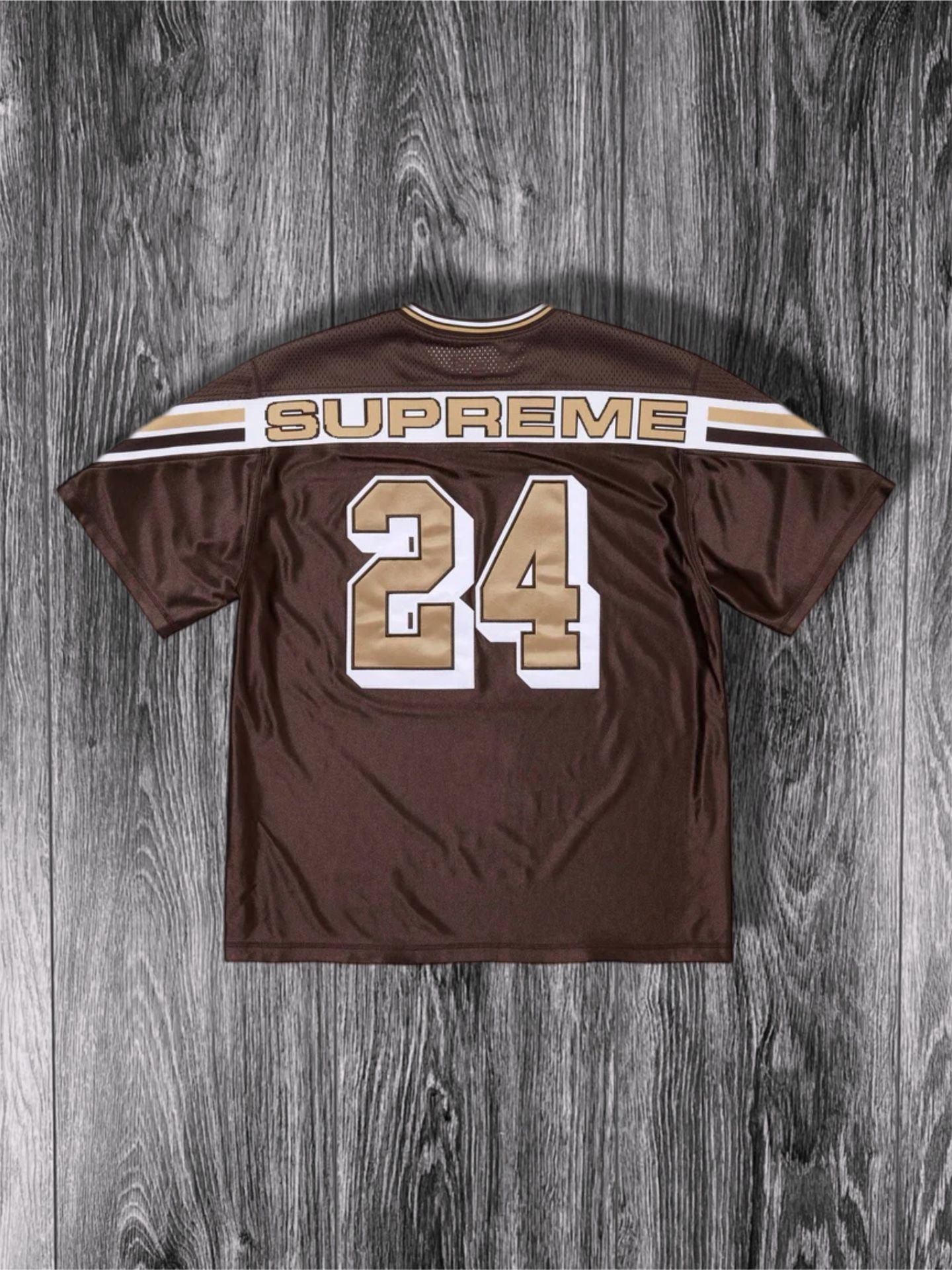 Supreme Jacquard Rib Football Jersey ‘Brown’ New Size Large