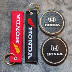 Honda Keychain and Coasters lot 